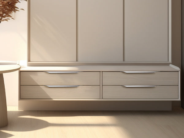 Edge Finger Pulls for Cabinet Kitchen Drawer knobs Low Profile Door Dresser Bathroom Long Cupboard Furniture Handles Aluminum Brushed Nickel 11.81" Easy Installation