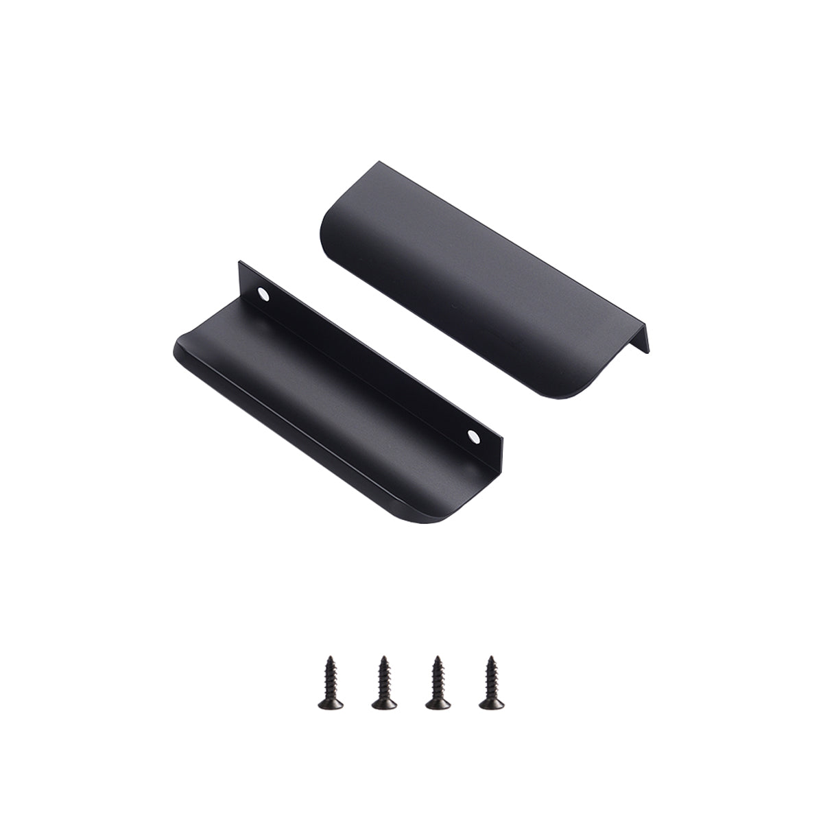Satanga 5Pack Edge Finger Tab Pull for Cabinets Kitchen Concealed Aluminum Flat Hidden Bar Pulls Drawer Pulls Easy to Install 4.72inch 120mm Overall Length Matte Black