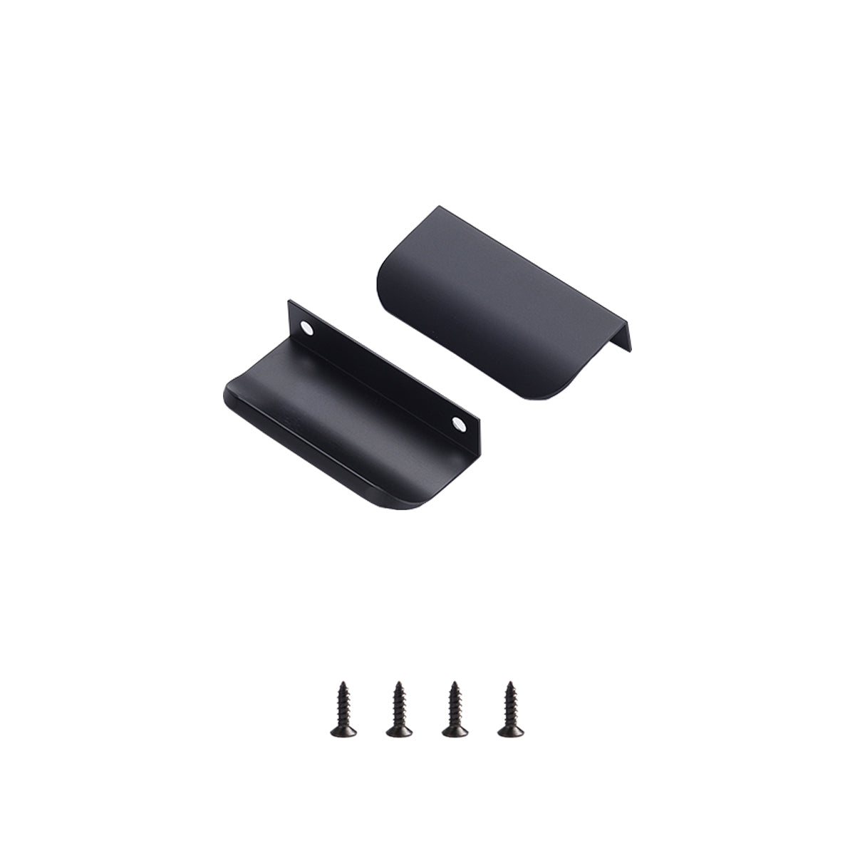 Satanga 5Pack Edge Finger Tab Pull for Cabinets Kitchen Concealed Aluminum Flat Hidden Bar Pulls Drawer Pulls Easy to Install 3.15inch 80mm Overall Length Matte Black