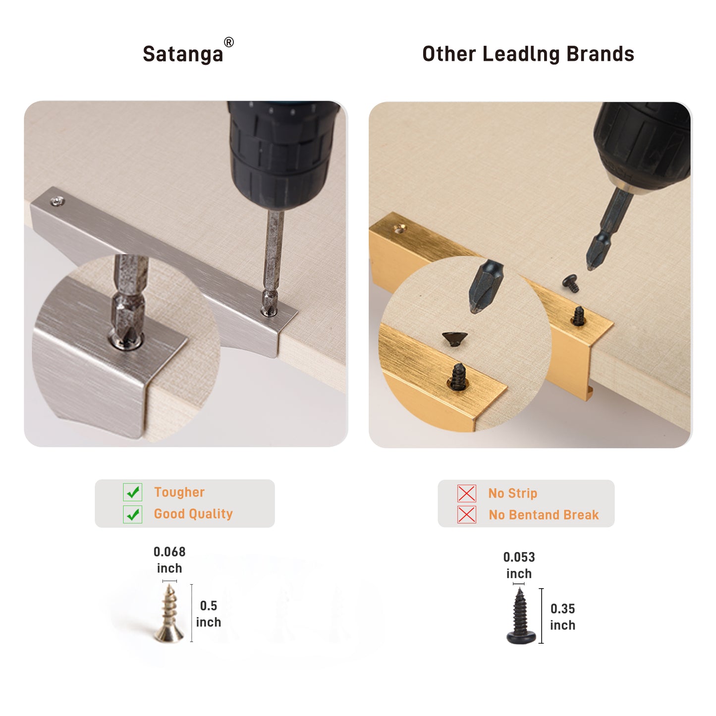 Edge Finger Pulls for Cabinet Kitchen Drawer knobs Low Profile Door Dresser Bathroom Long Cupboard Furniture Handles Aluminum Brushed Nickel 7.87" Easy Installation