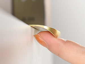 Satanga 5Pack Edge Finger Tab Pull for Cabinets Kitchen Concealed Aluminum Flat Hidden Bar Pulls Drawer Pulls Easy to Install 15.75inch 400mm Overall Length Brushed Brass
