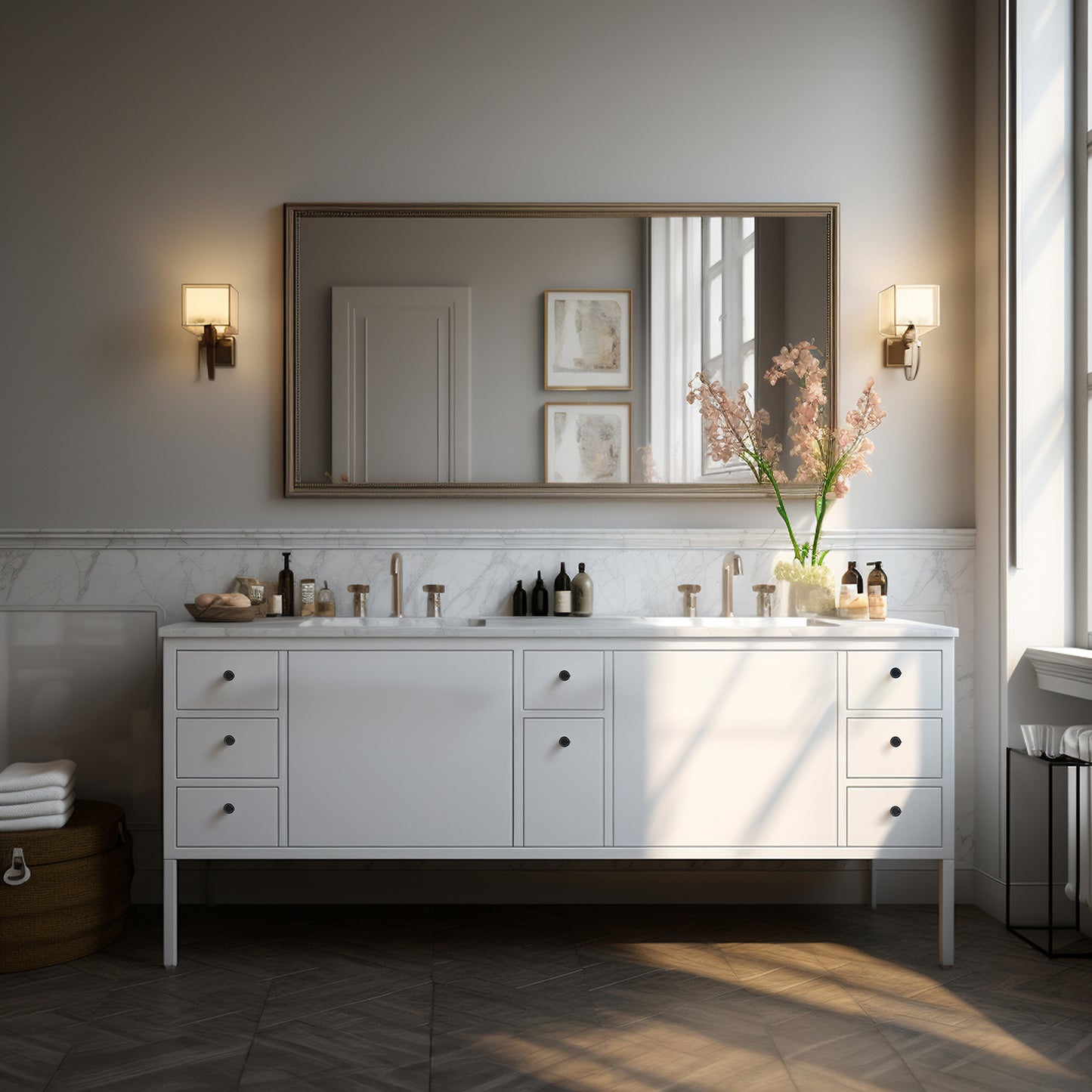 Leather Cabinet knobs Black Pack of 4 Round