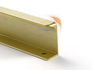 Satanga 5Pack Edge Finger Tab Pull for Cabinets Kitchen Concealed Aluminum Flat Hidden Bar Pulls Drawer Pulls Easy to Install 15.75inch 400mm Overall Length Brushed Brass