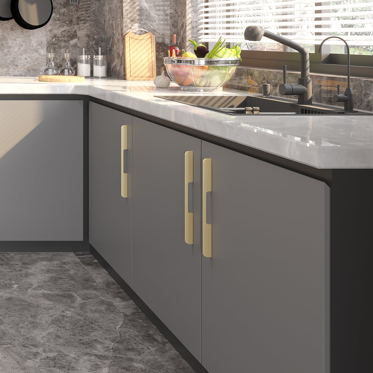 Satanga cabinet handle 9130 256mm Gold