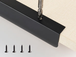 Satanga 5Pack Edge Finger Tab Pull for Cabinets Kitchen Concealed Aluminum Flat Hidden Bar Pulls Drawer Pulls Easy to Install 3.15inch 80mm Overall Length Matte Black