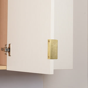Satanga 5Pack Edge Finger Tab Pull for Cabinets Kitchen Concealed Aluminum Flat Hidden Bar Pulls Drawer Pulls Easy to Install 3.15inch 80mm Overall Length Brushed Brass
