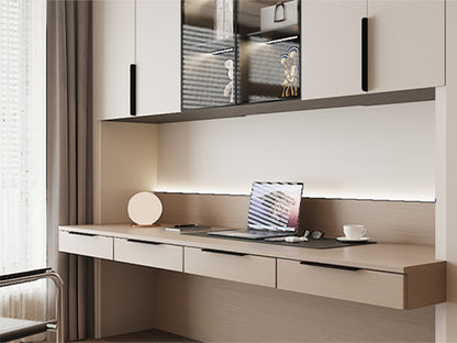 Satanga 5Pack Edge Finger Tab Pull for Cabinets Kitchen Concealed Aluminum Flat Hidden Bar Pulls Drawer Pulls Easy to Install 11.81inch 300mm Overall Length Matte Black