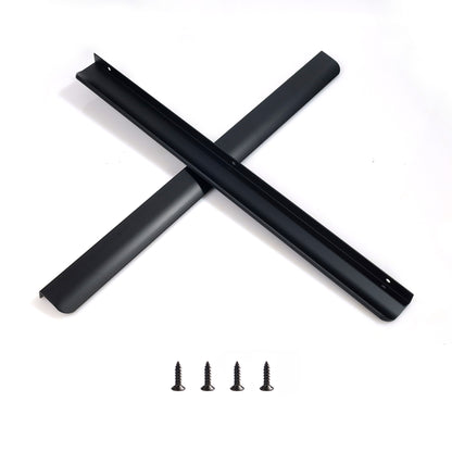Satanga 5Pack Edge Finger Tab Pull for Cabinets Kitchen Concealed Aluminum Flat Hidden Bar Pulls Drawer Pulls Easy to Install 17.87inch 500mm Overall Length Matte Black