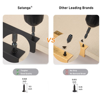 Satanga 5Pack Edge Finger Tab Pull for Cabinets Kitchen Concealed Aluminum Flat Hidden Bar Pulls Drawer Pulls Easy to Install 17.87inch 500mm Overall Length Matte Black