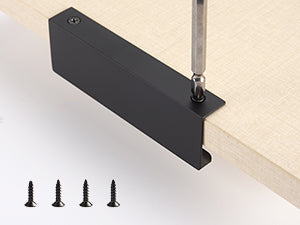 Satanga 5Pack Edge Finger Tab Pull for Cabinets Kitchen Concealed Aluminum Flat Hidden Bar Pulls Drawer Pulls Easy to Install 3.15inch 80mm Overall Length Matte Black