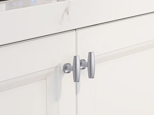 Satanga Finger Edge Pulls for Cabinets Silver Single hole