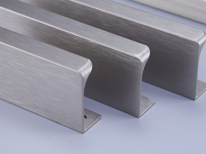 Satanga 5Pack Edge Finger Tab Pull for Cabinets Kitchen Concealed Aluminum Flat Hidden Bar Pulls Drawer Pulls Easy to Install 3.15inch 80mm Overall Length Brushed Nickel